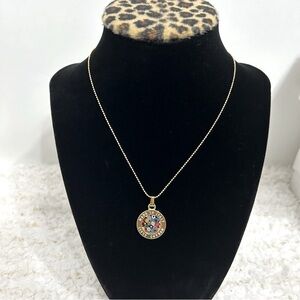 MurrinaMurano Venezia Multi color flowers Pendant Necklace  Authentic Murano Gla